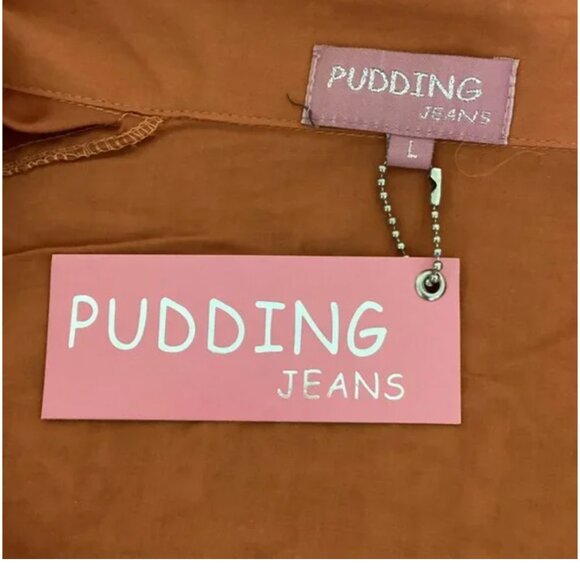 Pudding Jeans Women's Top Button up Blouse Western Cowboy Brown Buttons - Picture 5 of 6